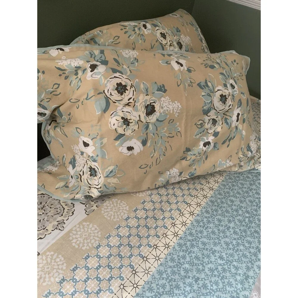 Madison Park  King duvet cover set Teal, Gray, White, Tan Shabby Chic
